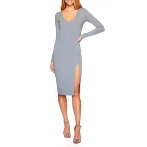 NWT- Susana Monaco Deep Slit Body-Con Dress Medium Sky Blue Sz M